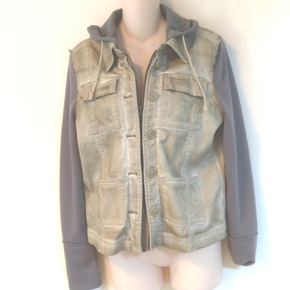 Free People Knit Hooded Twill Jacket - Picture 6 of 16